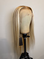 13x4 Honey Blonde Highlight Straight Lace Front Wig 200 density