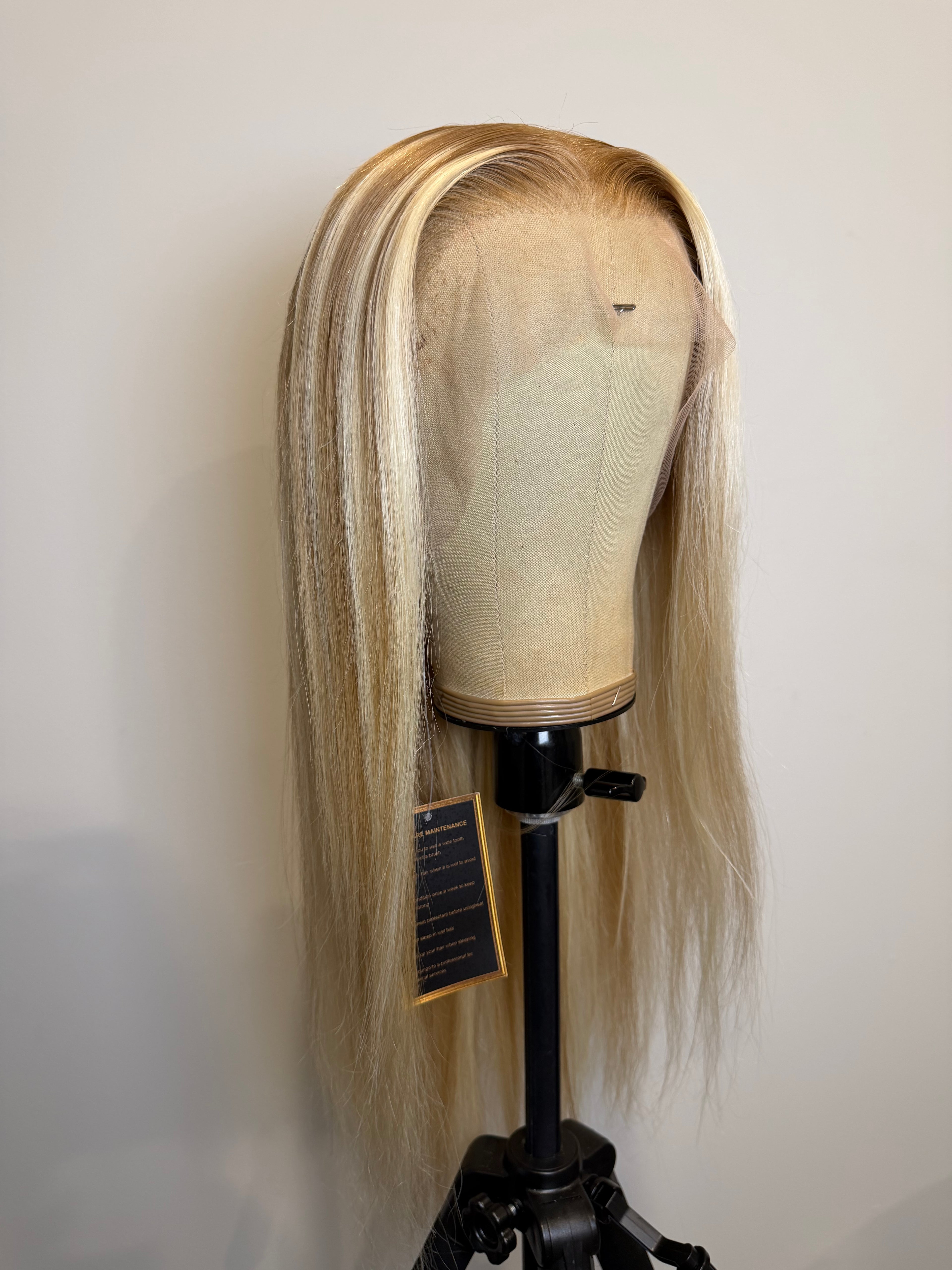13x4 Honey Blonde Highlight Straight Lace Front Wig 200 density