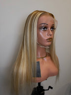13x4 Honey Blonde Highlight Straight Lace Front Wig 200 density