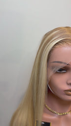 13x4 Honey Blonde Highlight Straight Lace Front Wig 200 density