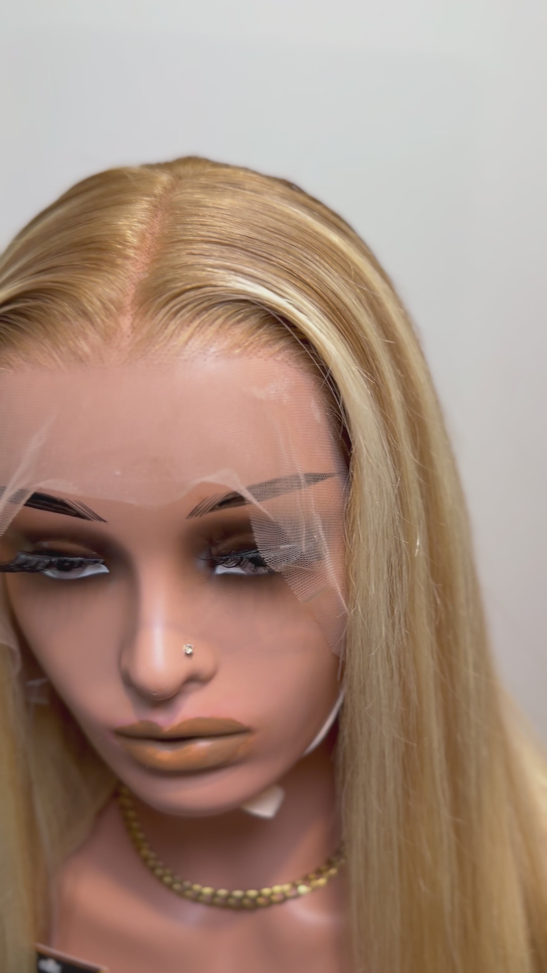 13x4 Honey Blonde Highlight Straight Lace Front Wig 200 density